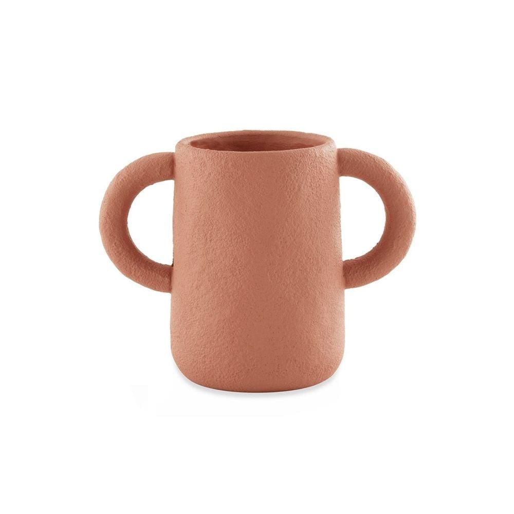 Cachepot Alças em Cimento Terracota