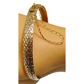 Pulseira Em Ouro 10k 416 Maravilhosa Bracelete 65 mm