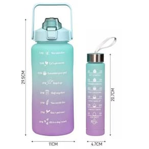 Garrafas Kit 2L + 300Ml Com Frases Motivacionais Degradê