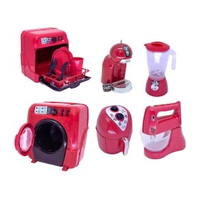 Kit Cozinha Infantil Brinquedo Menina Eletrodmestco Vermelho