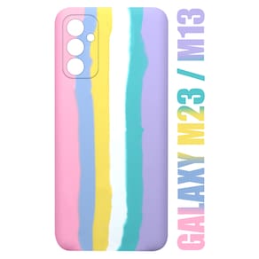 Capa Aveludada Arco Iris Candy Para Galaxy M13 M135 / M23 M236 6.6 + Película De Privacidade - Cell In Power25