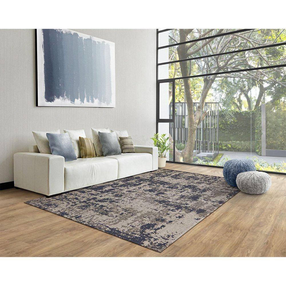Tapete 143x220cm Serido São Carlos L.Grey/Navy B2694A