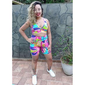 Conjunto Bermuda Com Top Nadador Fitness Academia