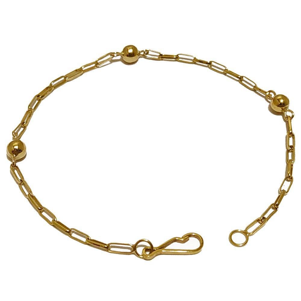 Pulseira Em Ouro 10k 416 Bolinhas 12 Cm