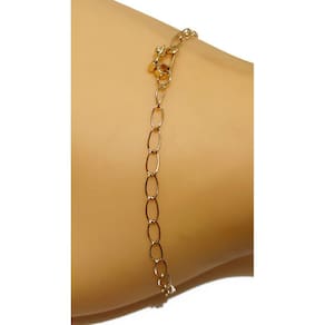 Pulseira Em Ouro 10k 416 Elos Redondos Pequenos 18 Cm
