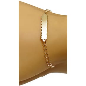 Pulseira Em Ouro 10k 416 Melindrosa Bebê 14 Cm Com Gravação