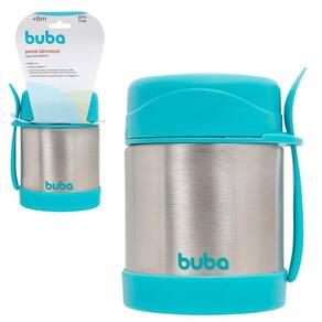 Pote Térmico de Alimentos Azul com Colher 320ml Buba