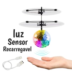 Bola Drone Com Luz e Sensor de Aproximação Recarregável USB