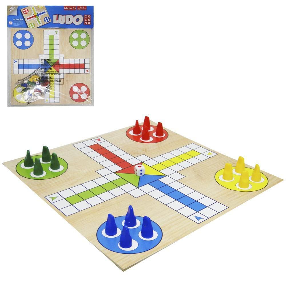 Jogo Ludo Com Tabuleiro Acessórios E Luz A Bateria 18 Peças Na