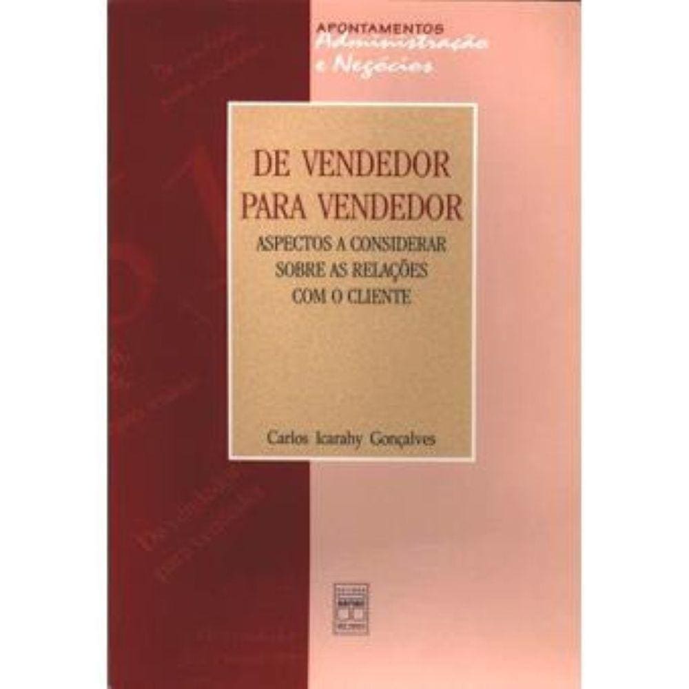 Livro - De Vendedor Para Vendedor