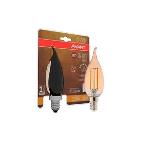 Lâmpada Led Filamento Retrô Vela Chama 2W - Amarelo 2200K E14