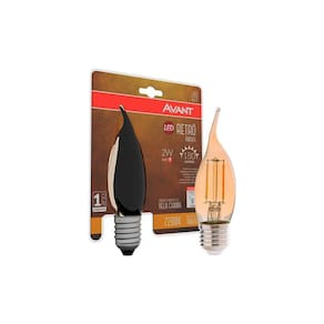 Lâmpada Led Filamento Retrô Vela Chama 2W - Amarelo 2200K E27