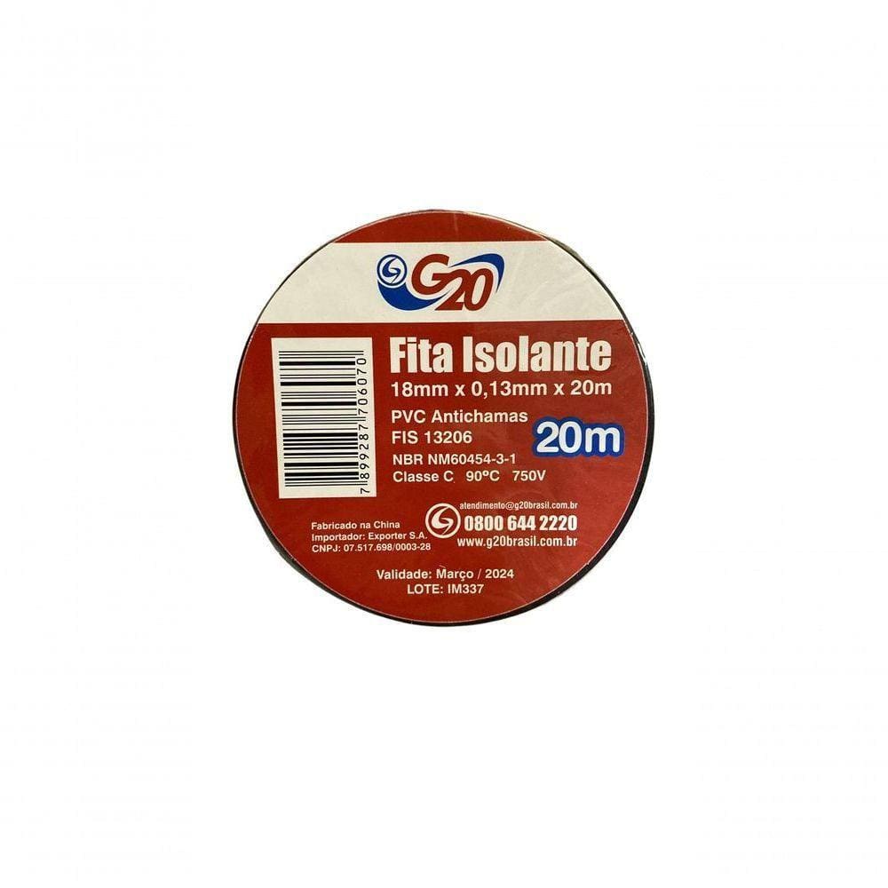 Kit 10 Fita Isolante Uso Geral Preta G20 20 Metros