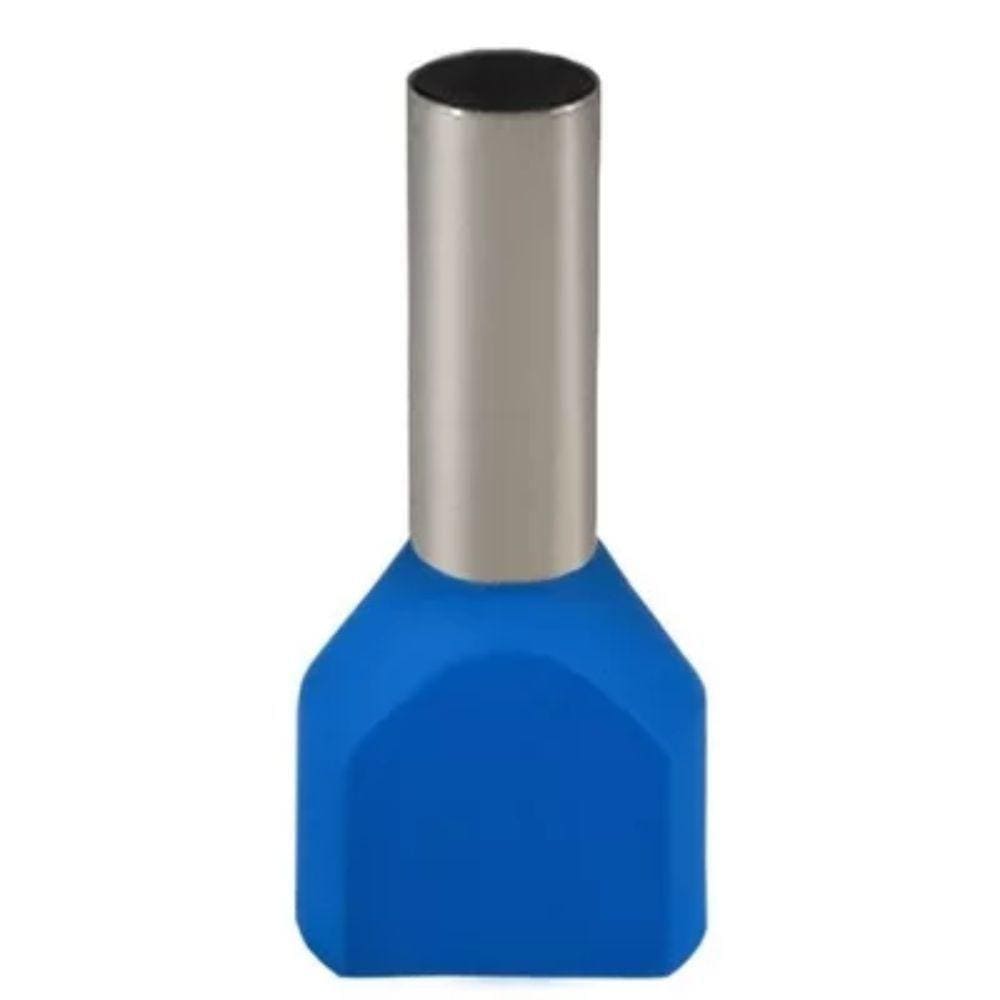 Terminal Pré-isolado Pino Tubular Duplo 16,0mm² - Azul - 50 Unidades