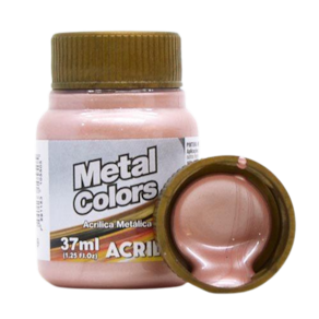 Tinta acrílica Metal Colors Acrilex 37ml Cor Rose Gold 499