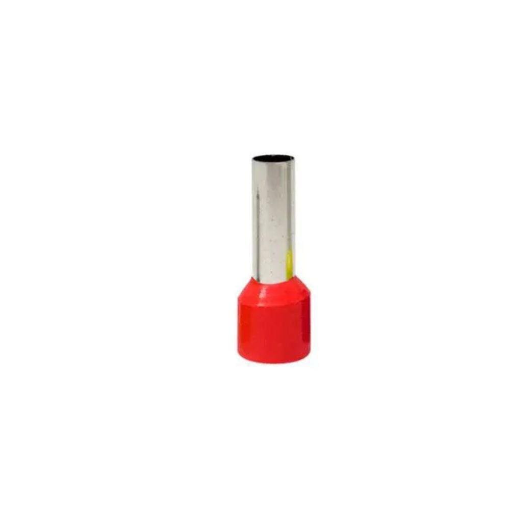 Terminal Pré-isolado Pino Tubular 10,0mm² - Vermelho - 50 Unidades
