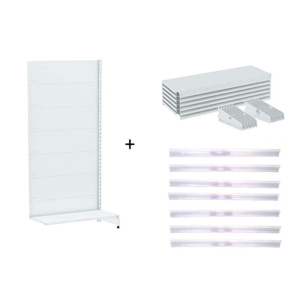 Gondola Parede 170 Amapa Flex Continua Branco 7 band PE Transparente - Amapá