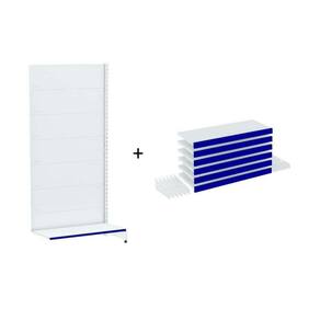 Gondola Parede 170 Amapa Flex Continua Branco 7 band PE Azul - Amapá