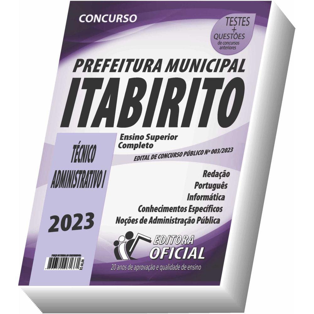 Apostila Prefeitura de Itabirito - MG - Técnico Administrativo I