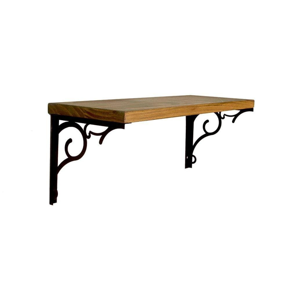 Prateleira 45cm em Madeira Pinus Uvim Preto/Mel