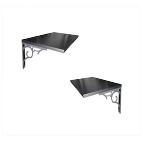 Kit com 2 Prateleiras 40cm em Metal DK Uvim Preto
