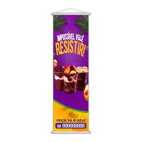 Banner Açaí no Copo Complementos Tele Entrega 100x30cm
