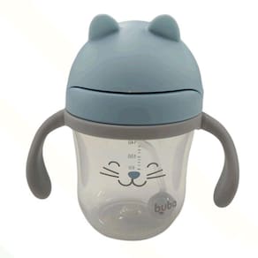 Copo Com Alça Removível Gatinho Buba Azul 220ml - 14455
