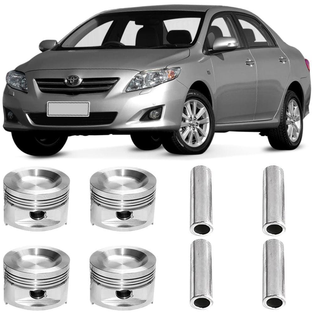 Kit Pistão STD Toyota Corolla Fielder 1.8 16V 2002 a 2013 Takao PTO18