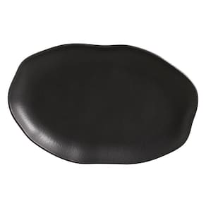 CONJUNTO C/ 4 TRAVESSAS OVAL RASA MÉDIA BIO PRETO MATTE 30x20 cm