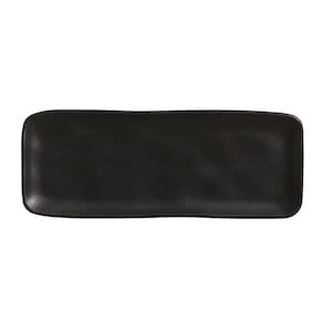 CONJUNTO C/ 4 TRAVESSAS RETANGULAR MÉDIA ORGÂNICO PRETO MATTE 33x13 cm