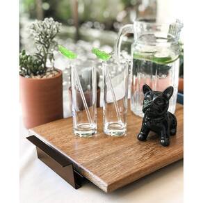 Bandeja Decorativa em Madeira Linha Nexo Cor Corten 50x30cm