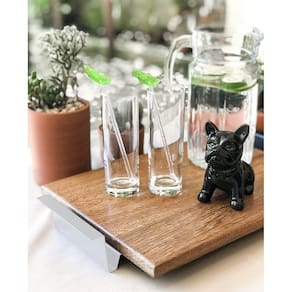 Bandeja Decorativa em Madeira Linha Nexo Cor Branca 50x30cm