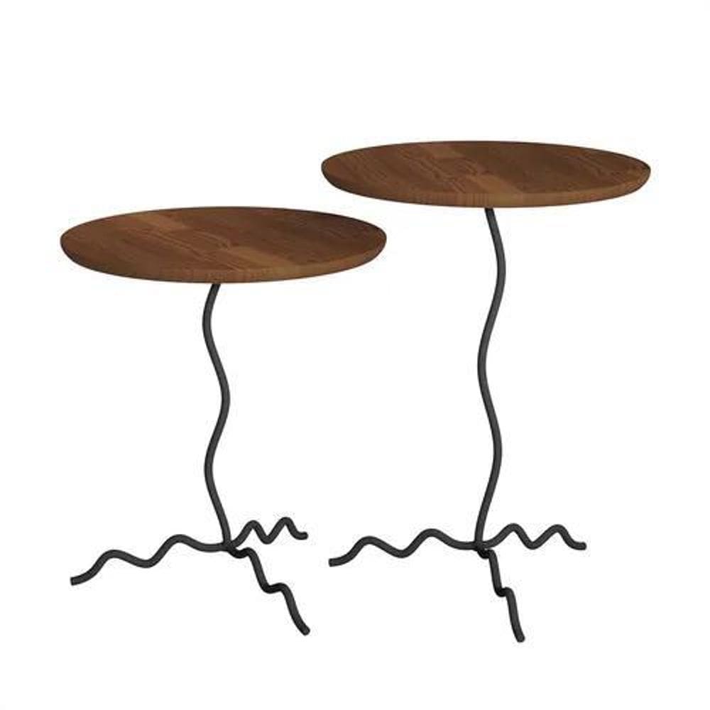Conjunto Mesa Lateral Onda - Imbuia