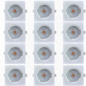Kit 12 Spots Led Embutir Avant 5W 6500K Bivolt Luz Branca - Quadrado