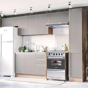 cozinha compacta campanele 9 pt 3 gv castanho e cinza