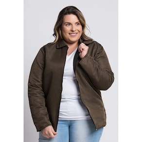 Jaqueta Feminina Plus Size Dupla Face Microfibra - Serena