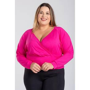 Cropped Plus Size Transpassado Frente Decote "V" Mangas Morcego - Serena