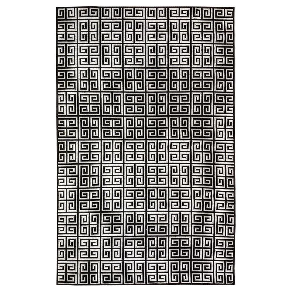 Tapete Sala Magia Geometrico Grego 200X250 Cm Preto Prata