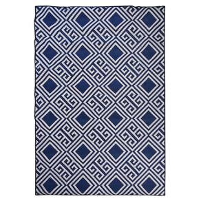 Tapete Sala Magia Geometrico Grego 200X300 Cm Azul