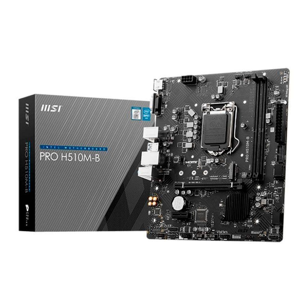 Placa Mae Msi Pro H510M-B - Chipset H470 - Intel 1200 - Somente 10 Ger - Ddr4 - Matx - M.2 -Vga/Hdmi