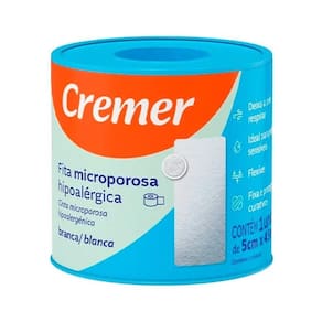 Fita Microporosa Cremer Branca 5cmx4,5m - Embalagem com 12 Unidades