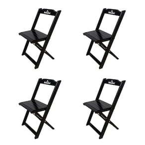 Kit 4 Cadeiras Dobráveis Madeira Personalizada Hei Preta - Cor: Preto