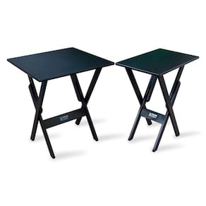 Conjunto De Mesa 60x60 Com Mesa Aparador Tarimatã - Preto - Cor: Preto