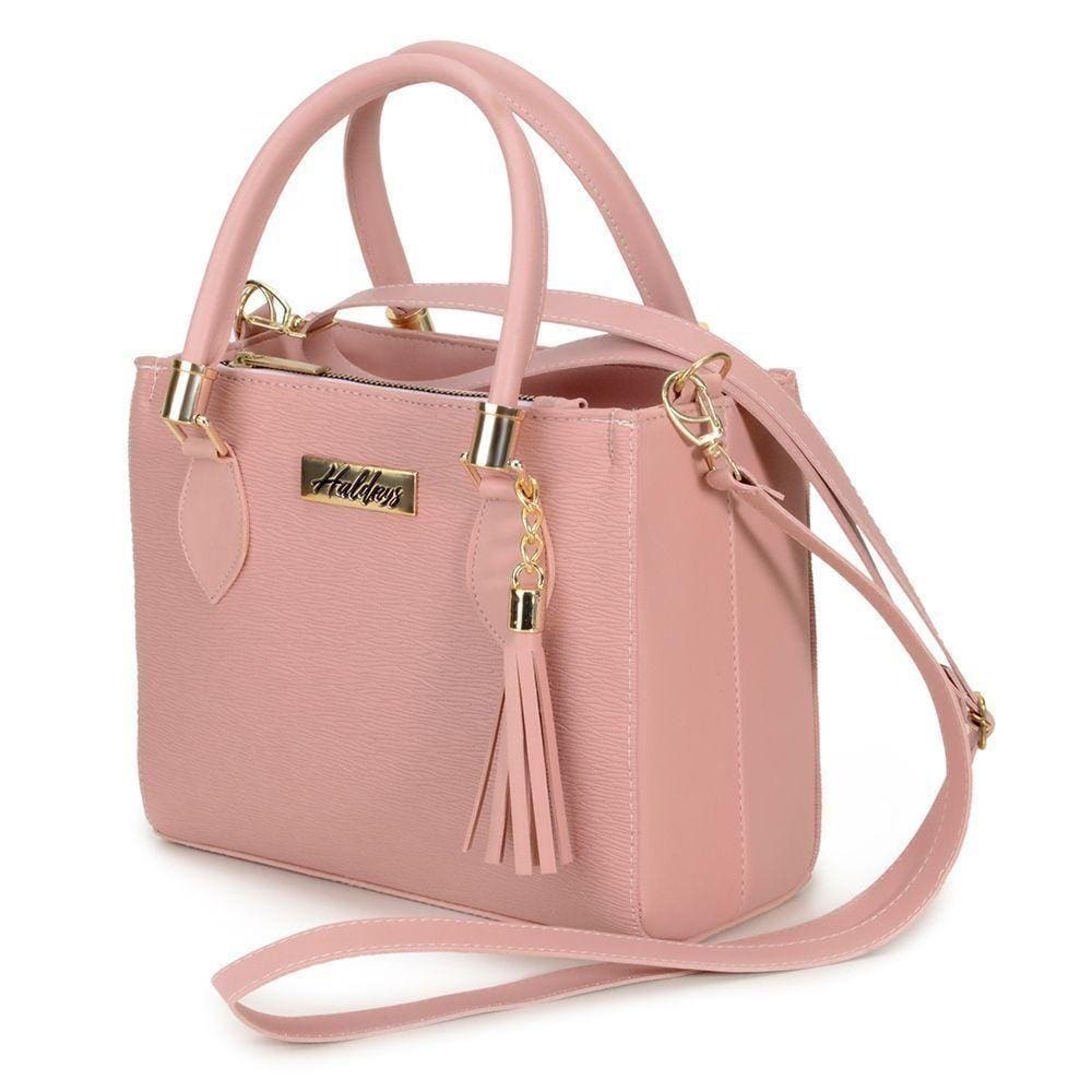 Bolsa Media Transversal Feminina Com Detalhe Chaveiro E Alça De Mão