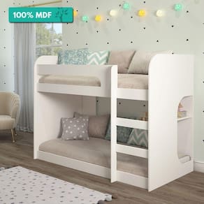 Beliche Montessoriana 100% Mdf Com Prateleira Ema Cimol Branco Branco