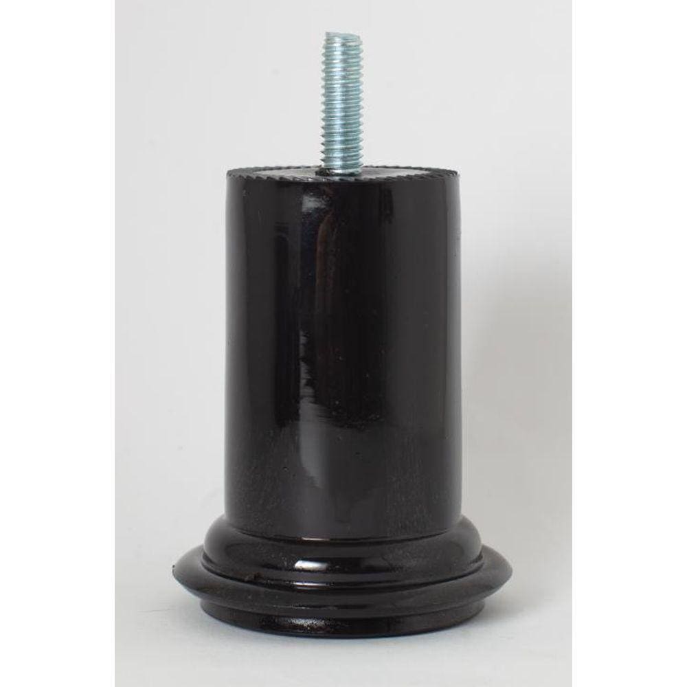 Pé Para Sofá 50mm x 60mm Preto Redondo Kit 4 unidades