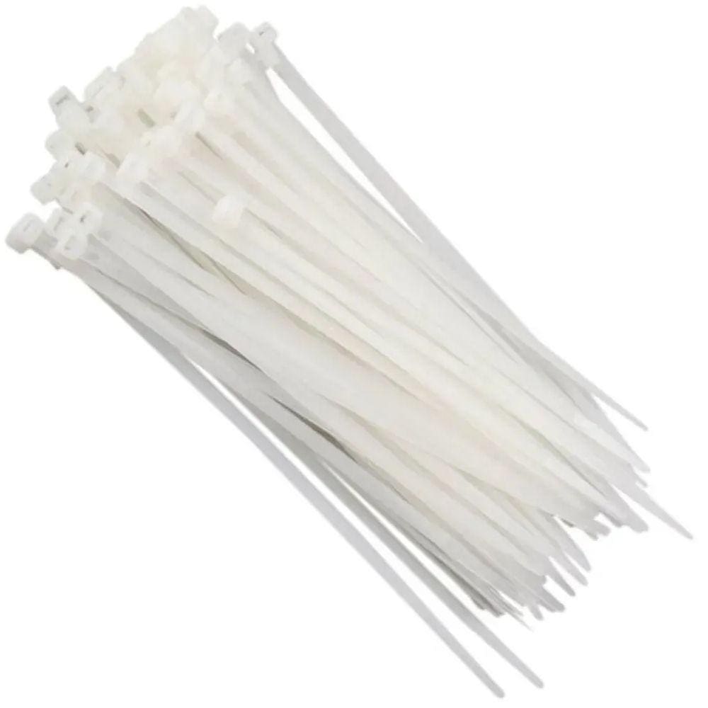 50 Abraçadeira Nylon Branca Fixação e Organização 300x7,6mm - Starfer