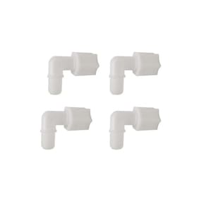 Kit 4 Conector Cotovelo Macho Nylon Mangueira 1/4 Rosca 1/8
