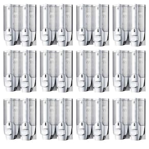 Dispenser Duplo Kit 12 Unidades Alcool Gel Sabonete Liquido Shampoo Banheiro Shopping Hotel Restaurante