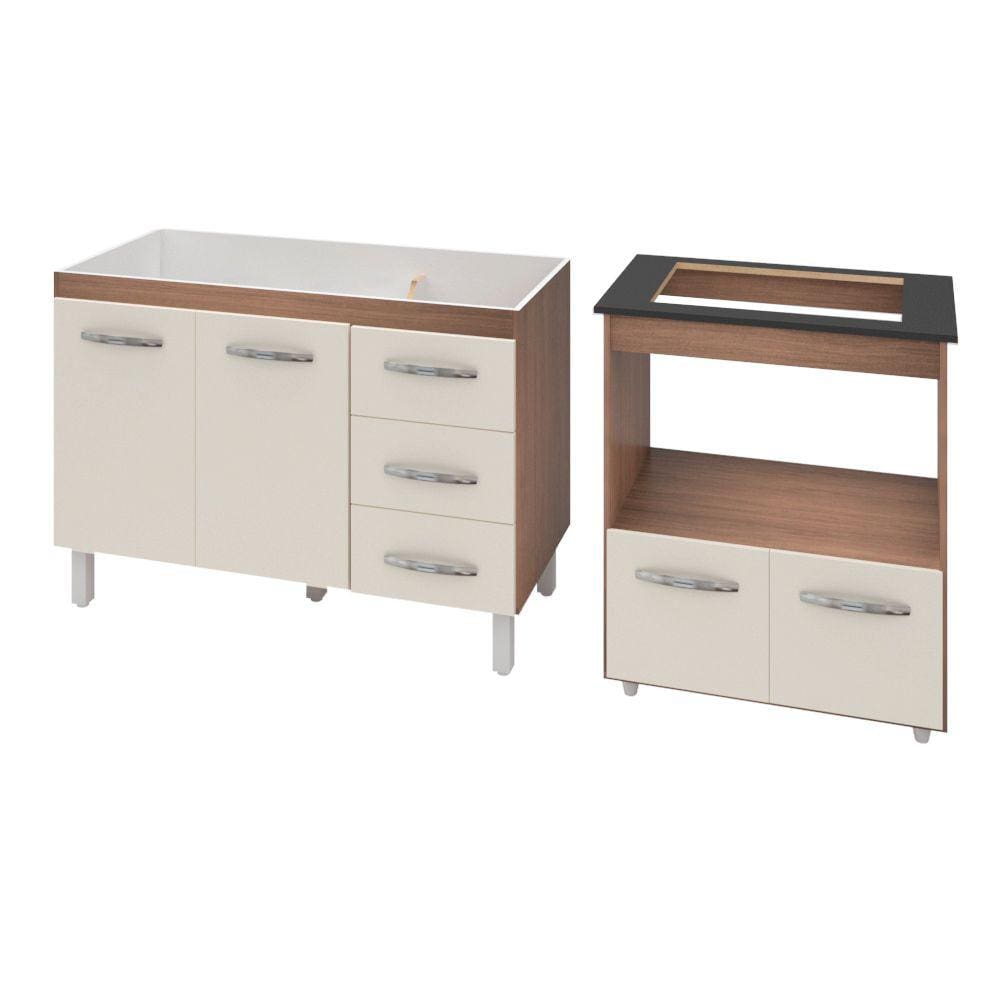 Armario cooktop 4 bocas forno eletrico Casas Bahia